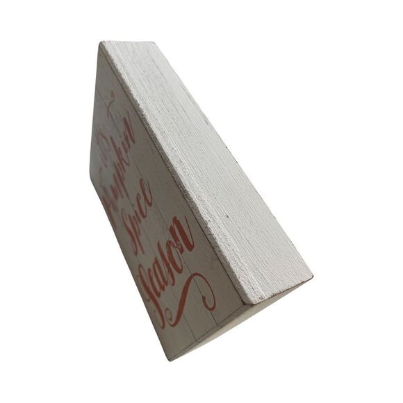 Pumpkin Spice Season Whitewashed Distressed Wood Sign Quill to Paper by Sixtrees - Picture 7 of 7